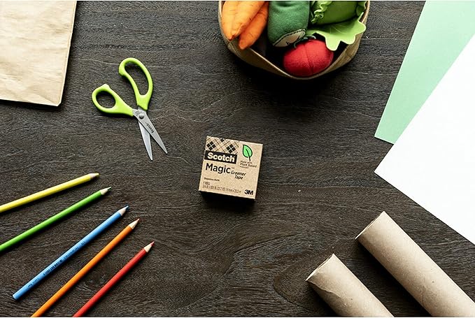 Scotch Magic Greener Tape, 2 Rolls, Numerous Applications, Invisible, Engineered for Repairing, 3/4 x 900 Inches, Boxed (812-2P)
