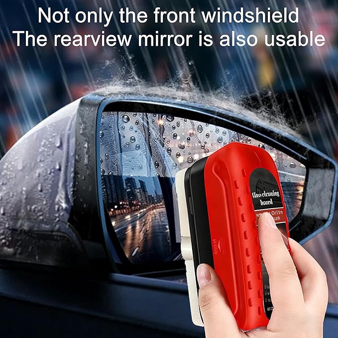 Automotive Oil Film Cleaning Brush for Auto Windows,Upgraded Clear Vision Glass Cleaner,Reusable Anti-Rain Fog Windshield Glass Oil Film Remover,Glass Cleaning Board Improves Visibility,2PCS