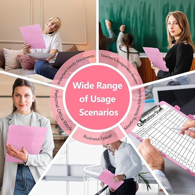 Nursing Clipboard Foldable Edition Aluminum 4 Layers Pocket Size Size Pen Clip Pocketfor Nurses Students School Doctor- Pink Without Cheat Sheets