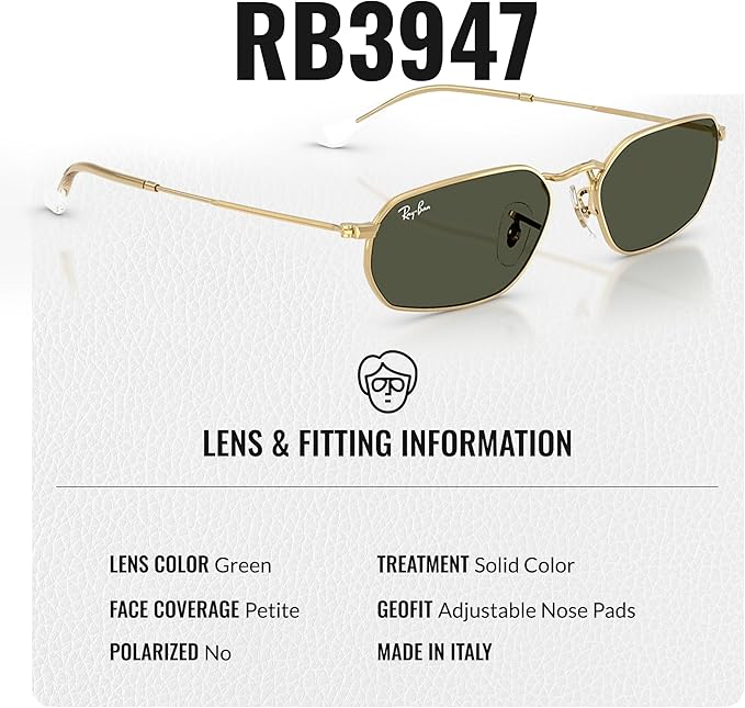Ray-Ban RB3947 Square-Round Shaped Sunglasses for Men & Women with Official RAYBAN Eyewear Kit – Classic Timeless Design