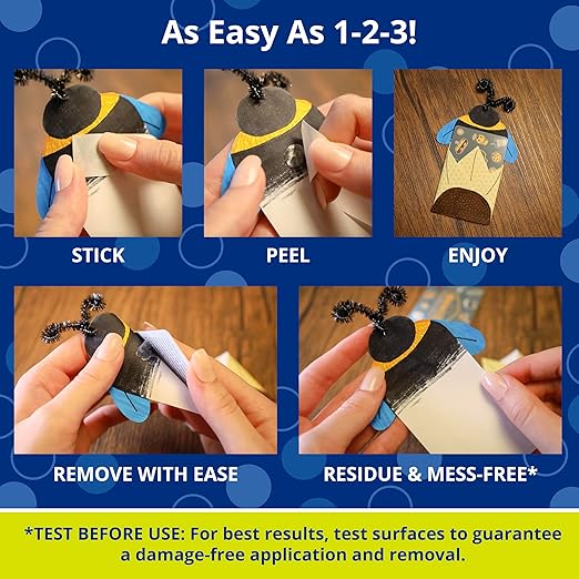 Glue Dots Double-Sided Removable Dots, 1/2'', Clear, 3 Pack includes 3 rolls of 200 (600 total dots)