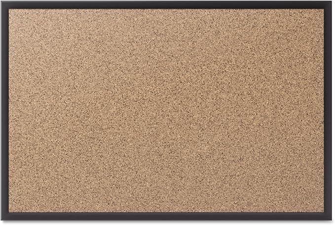 Quartet Cork Board, Bulletin Board, 5' x 3' Corkboard, Black Frame (2305B)