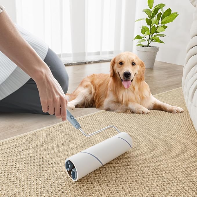 Large Lint Roller for Furniture, Pet Hair, Clothes, Extra Sticky, 6.3'' Giant Lint Roller