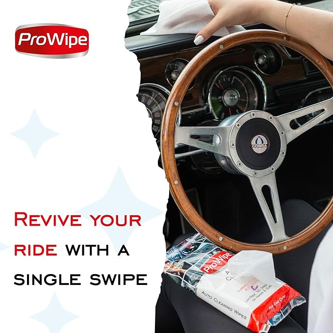 Car Cleaning Wipes - Car Interior Cleaner, Dashboard Cleaner, 1x40 Count Residue-Free Wipes for Interior Surfaces, From Dashboard to Leather Seats, Must Have Accessories