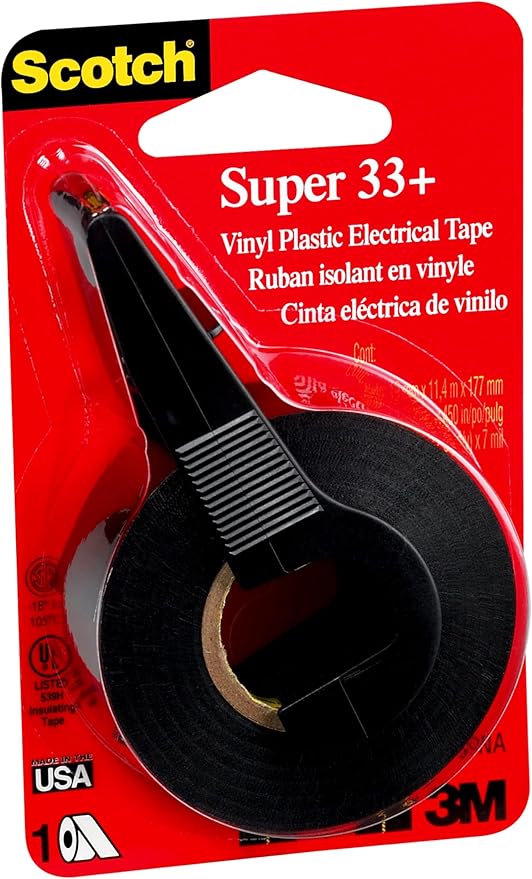 Scotch 3799NA 0.75 by 450 by 0.007-Inch Super 33+ Vinyl Electrical Tape with Dispenser