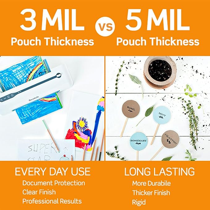 Scotch Thermal Laminating Pouches Premium Quality, 5 Mil Thick for Extra Protection, 50 Pack Letter Size Laminating Sheets, Our Most Durable Lamination Pouch, 8.9 x 11.4 inches, Clear