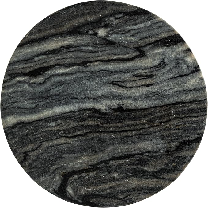 Creative Co-Op Round Marble Charcuterie or Cutting Board, Grey