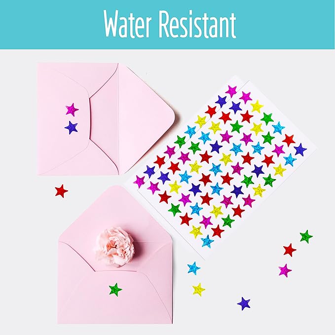 2400 PCS Laser Shiny Sparkle Star Stickers, Water/Tear Resistant Self Adhesive Star Stickers in 6 Colors Reward Behavior Chart Labels for Kids Students Teachers Supplies (Each Measures 0.5”)