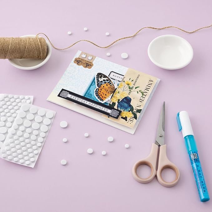 American Crafts Sticky Thumb Dimensional Adhesive Foam 275/Pkg-White Dots, Assorted Sizes