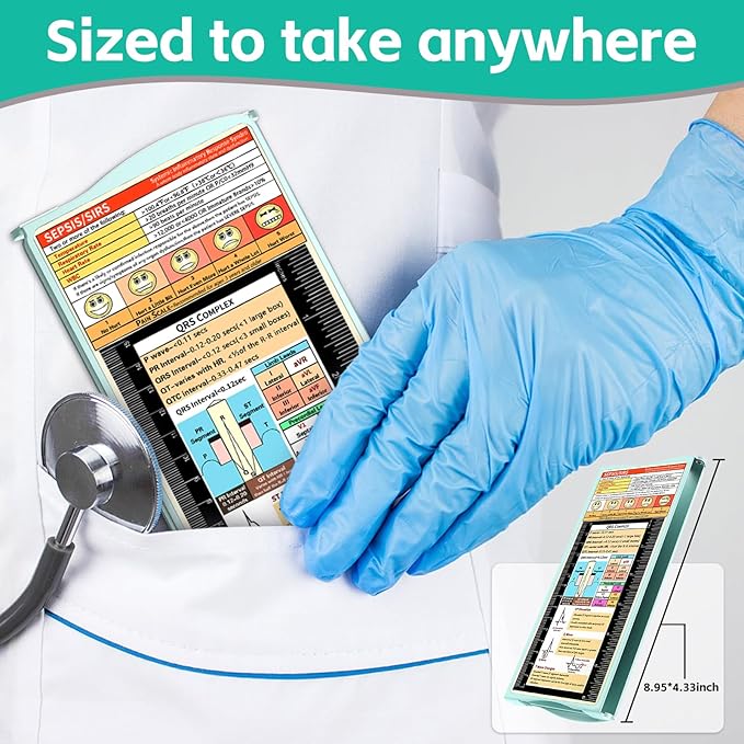 Nursing Clipboard Foldable Nurse Clipboards: Folding Medical Clipboard with Nursing Edition Cheat Sheets Pocket Size Foldable Clipboards for Nurses Clinical Clip Board for Students Doctors Green