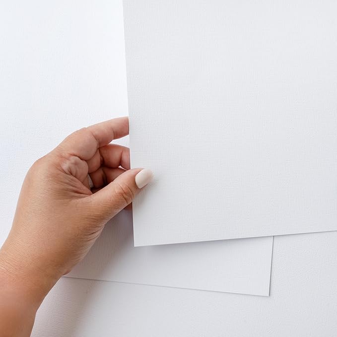 5x7 Cardstock Paper White - Textured Heavy Duty White Paper for Die Cutting, Card Making, Wedding Invites, Crafts - 60 Sheets, 80lb (216gsm), Solid Core