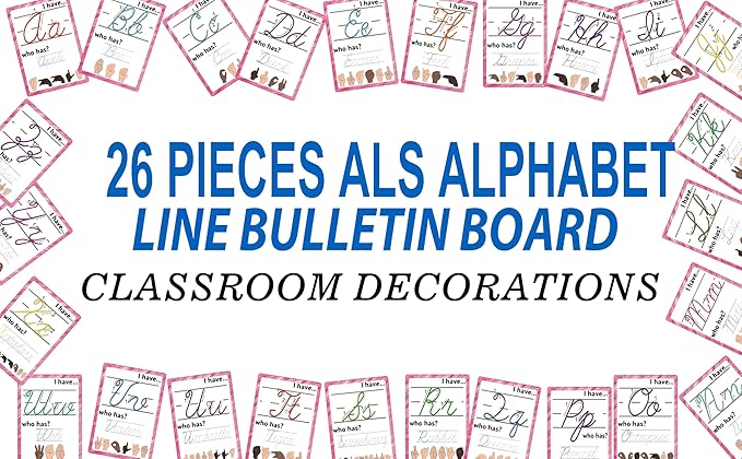 ASL Abc's Flash Cards for Toddlers, 36 Sign Language with Cursive,Numbers |Montessori ASL Bundle I Have... Who has? Game for Homeschool Supplies,ELs/ESOLs/ENLs, Deaf/Hard of Hearing Students