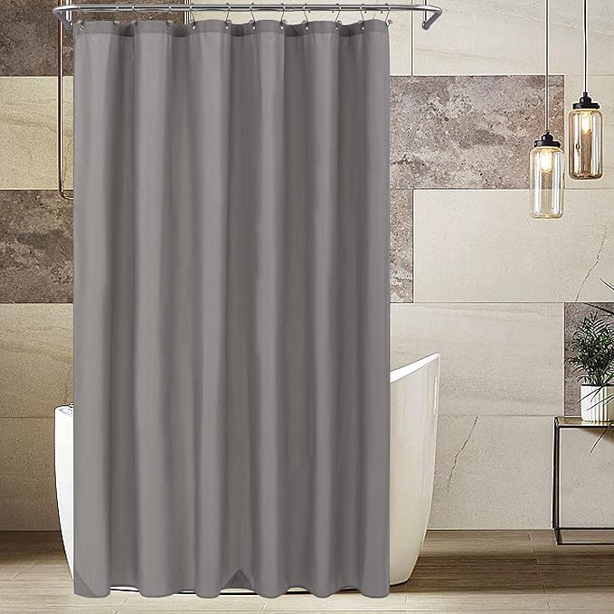 ALYVIA SPRING Extra Long Fabric Shower Curtain Liner Waterproof - 72" x 96", Soft & Lightweight X-Long Shower Curtain with 3 Magnets, Machine Washable - 72x96, Grey