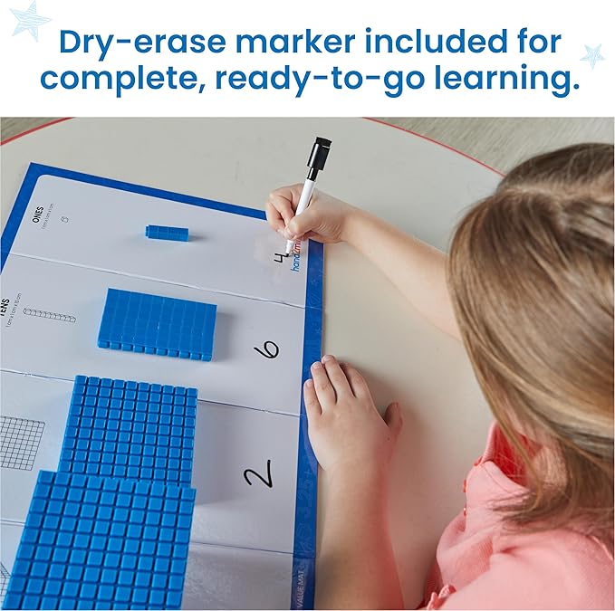 hand2mind Interlox Base Ten Blocks Activity Set, Place Value Manipulatives, Base 10 Blocks for Math, Counting Cubes, Math Manipulatives 1st Grade, Small Group Classroom Must Haves (133 Pieces)