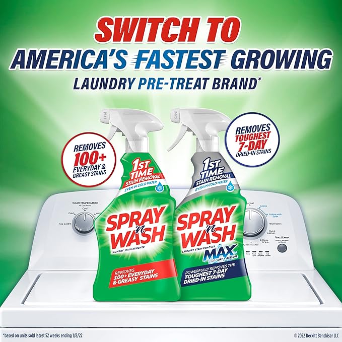 Spray 'N Wash Max Laundry Strain Remover 16 oz, Packaging may vary (Pack of 3)