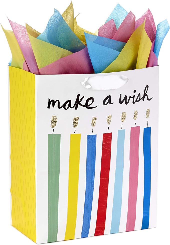 Hallmark Tissue Paper, 120 Sheets (Classic Rainbow, 8 Colors) for Birthdays, Mother's Day, Graduation, Gift Wrap, Crafts, DIY Paper Flowers, Tassel Garland and More