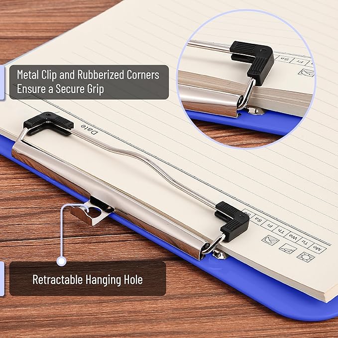Mr. Pen- Plastic Clipboard, 12.5" x 9", 2 Pack, Surf Blue Clipboard Plastic, Low-Profile Metal Clip with Retractable Hanging Hole