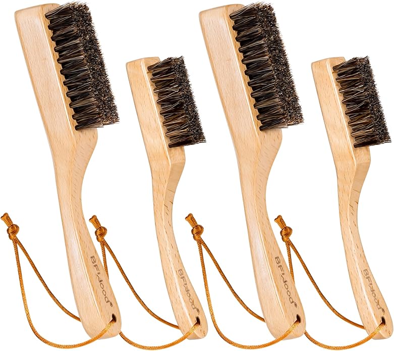 BFWood Horsehair Silver Brush - Detailing Brush Set for Silverware - Jewelry Cleaning Brushes for Sterling, Cutlery, Metal - Perfect Match for Silver Polish