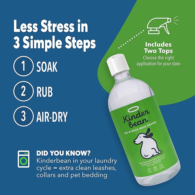 Dog & Cat Urine Stain and Odor Eliminator for Carpet, Upholstery, Hard Floors - 2-Pack 24 oz., Grapefruit Tea Tree Scent, Enzyme Bio-Active Formula with Squeeze and Spray Top