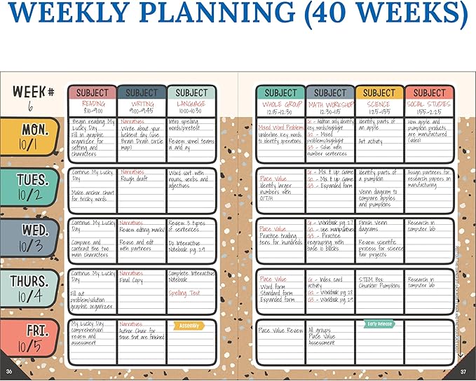 Carson Dellosa Education We Belong Teacher Planner offers an undated 2025-2026 lesson plan book with stickers, schedules, calendars, and boho essentials that help teachers stay organized in class.