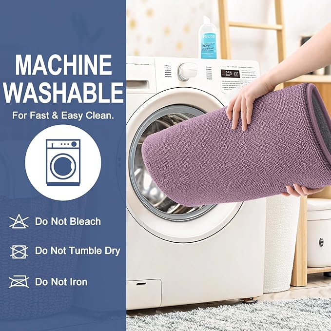 OLANLY Thick Memory Foam Bath Mats Rugs 47x17, Extra Soft Absorbent Bathroom Rug, Quick Dry Bath Mat, Non-Slip, Machine Washable Carpet for Bathroom, Tub and Shower, Home Decor Accessories, Deep Plum