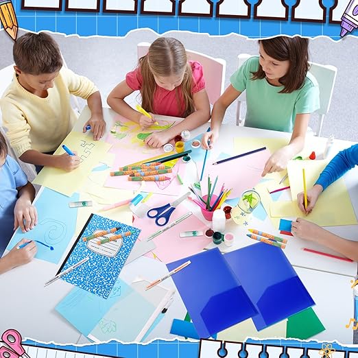 39 Pcs Back to School Supplies Essentials Bundle Include Pencils Scissors Ruler Eraser Crayon Sharpener Notebook Pencil Case Folder Notebook(Blue)