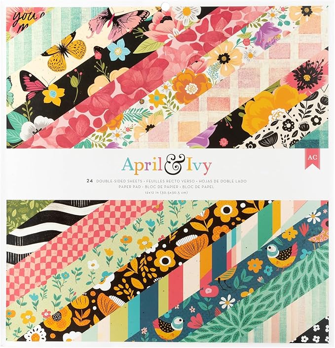 American Crafts Double-Sided Paper Pad 12"X12" 24/Pkg-April And Ivy