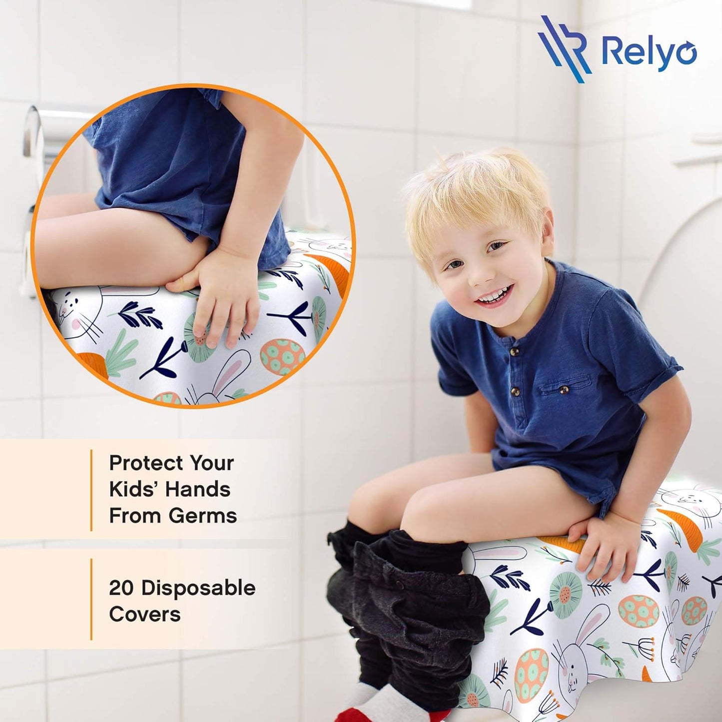 Disposable Toilet Seat Cover for Travel – 20 Pack with Covers Wrapped in Sets of 2, Non-Flushable Liners, Fits Most Seats – Kids, Toddlers, Adults