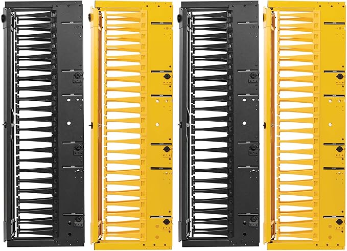 Tripp Lite Vertical Cable Manager, High-Capacity Deep Double Finger Duct, Front-Facing Cover, Four 3.5ft Tall Sections, 6 in Wide x 11.4 in Depth, 2 Black + 2 Yellow, 5-Year Warranty (SRCABLEVRT6HD2F)