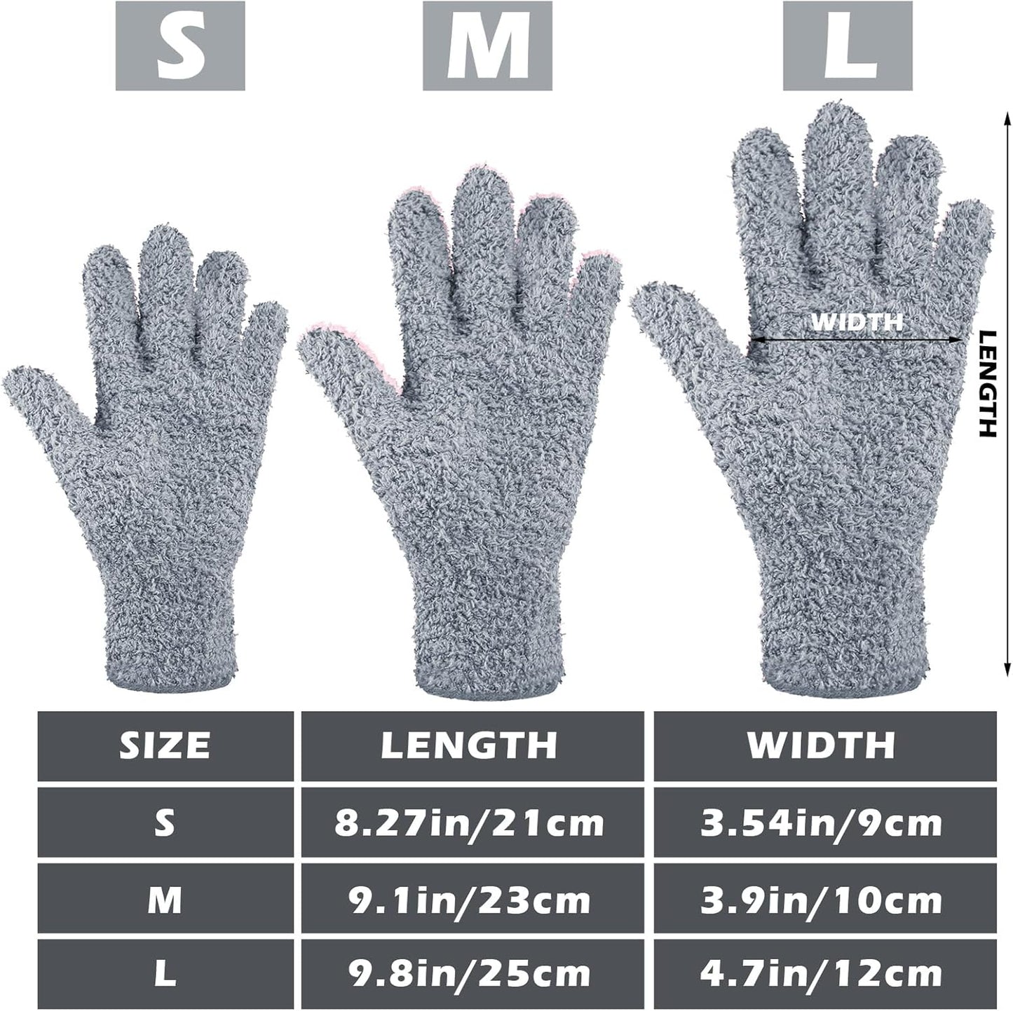 Patelai 3 Pairs Microfiber Plant Dusting Gloves Leaf Cleaning Gloves for Indoor Plants, Blinds, Furniture, House(Medium,Dark Blue, Gray, Khaki)