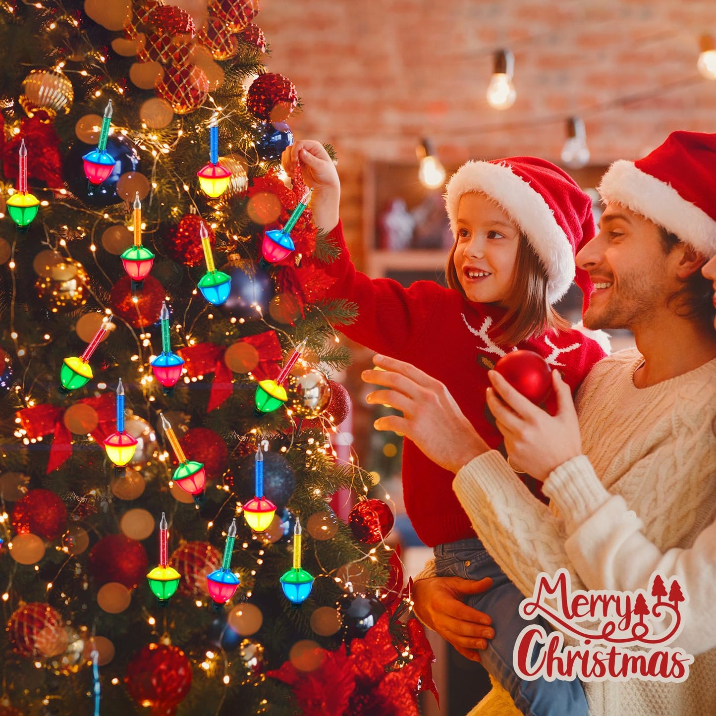 Minetom Bubble String Lights, 9.5FT, 9 Bubble Bulbs, 7 Colors, Copper, Model GYPC-O75AU, Christmas Holiday Decoration