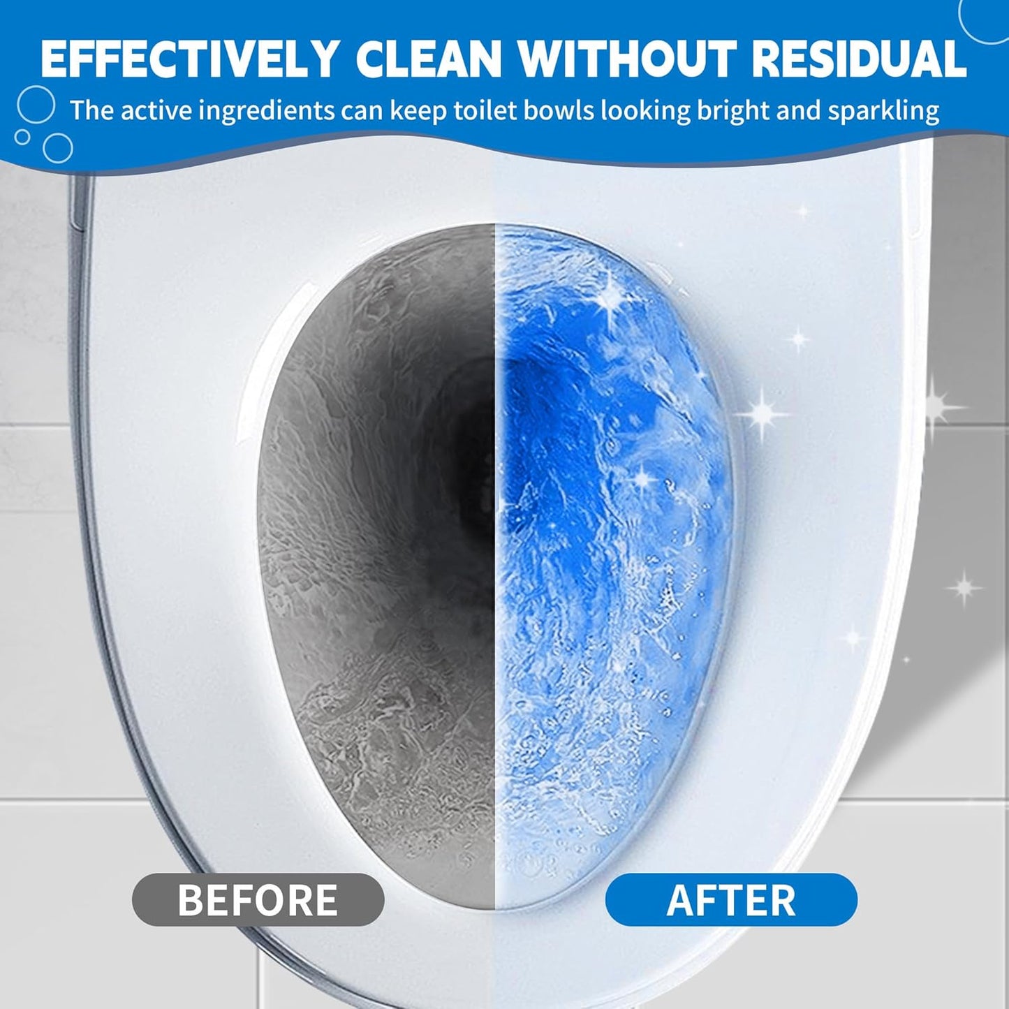 Toilet Bowl Cleaner Tablets, Automatic Toilet Tank Cleaner for Deodorizing & Descaling, Long-Lasting with Sustained Release Technology for Bathroom Cleaners, Blue, 20 Packs