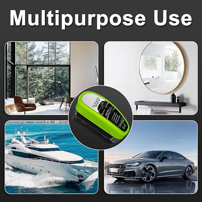 Automotive Oil Film Cleaning Brush, Clear Vision Glass Cleaner, Oil Film Cleaning Brush for Car Windows, Windshield Cleaner Tool, Universal Glass Wipe Board (Green,1PCS)