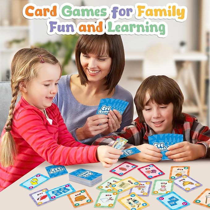 Torlam Phonics Games for Kids, CVC Word Games Learn to Read Spelling Reading Sight Word Flash Cards, Speech Therapy Toys Kindergarten Classroom Must Have Learning Activities Homeschool Supplies
