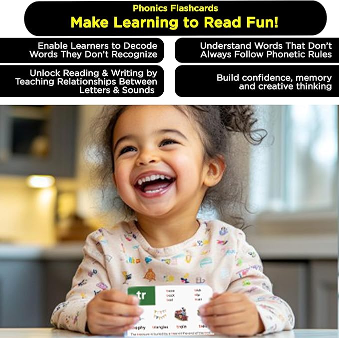 Award-Winning Phonics & Vocabulary Flash Cards – 1000+ Words with Prefixes, Suffixes & CVC – Games & Visual Aids – Ages 4–8 – Pre-K to 3rd Grade