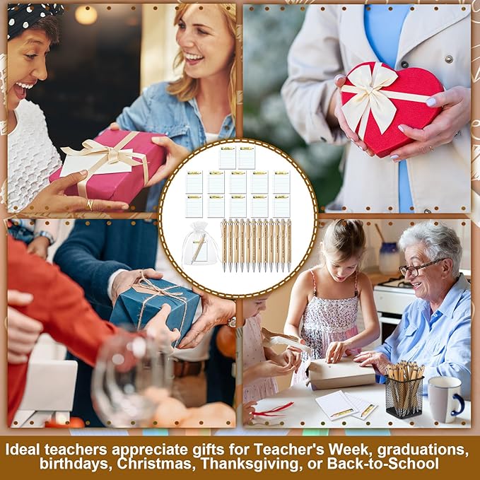 Eersida 72 Pcs Teacher Sticky Notes with Pen Teacher Appreciation Gifts Bulk Thank You Notepads for Teacher's Day School Supplies Back to School The Best Teacher Appreciation Gifts