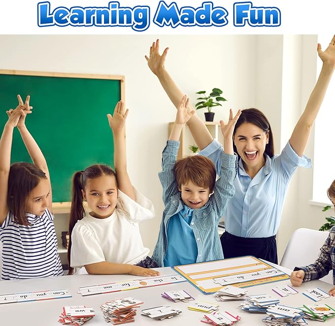 Aizweb Sentence Building Games,Sight Word Puzzles for Kids Kindergarten 1st 2nd Grade Classroom Must Haves,Montessori Phonics Reading Learning Games,Speech Therapy Special Education Toy for Teacher