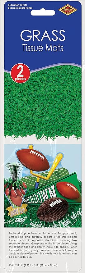Beistle Packaged Tissue Grass Mats Party Decoration (Pack of 2)