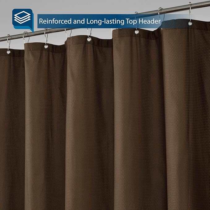 Barossa Design Soft Microfiber Fabric Shower Liner or Curtain, Hotel Quality, Machine Washable, Water Repellent, Chocolate Brown, 70 x 72 inches