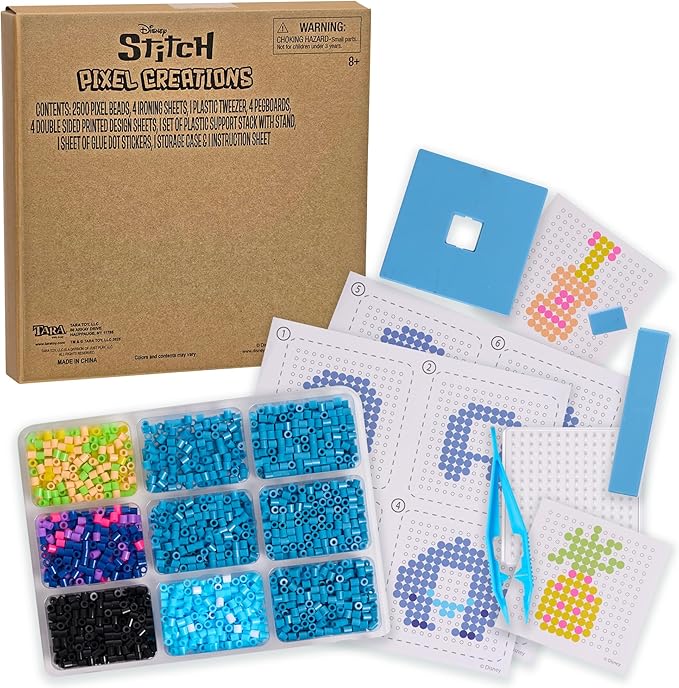 STITCH Disney Pixel Creations Bead Kit Lilo DIY Craft Set with 2500 Beads, Pegboards & Templates Creative Activity Toy for Girls & Boys Ages 6+