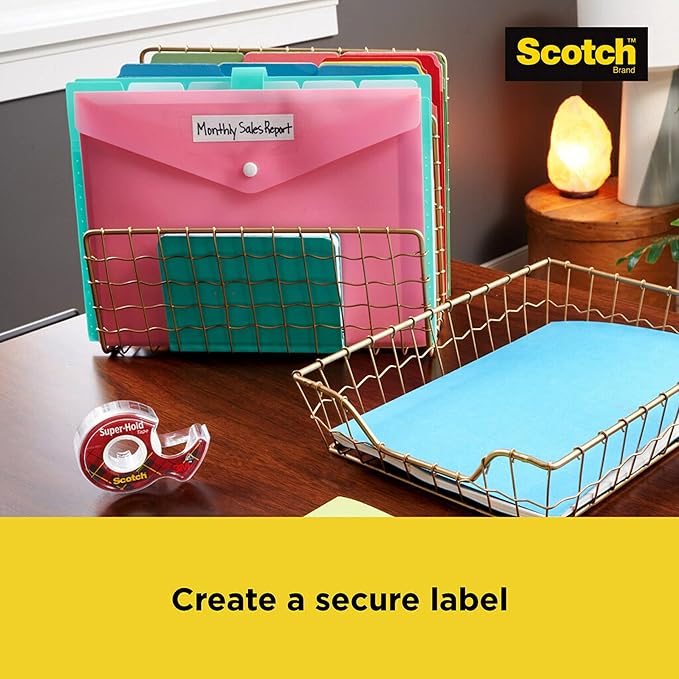 Post-it and Scotch Brand Essentials Pack, Back to School and Office Supplies, Includes Super Sticky Notes, Flags, Magic & Super Hold Tape & Multi-Purpose Scissors (Pack of 4)