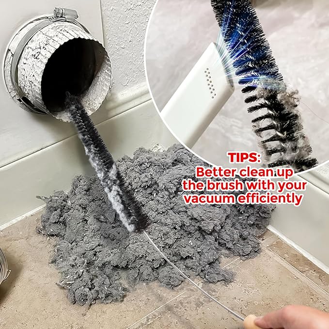 Holikme 3 Pack Dryer Vent Cleaner Kit Clothes Dryer Lint Brush Vent Trap Cleaner Home Essentials Long Flexible Vacuum Brush