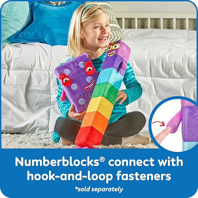 hand2mind Numberblock Seven Playful Pal, Plush Figure Toys, Numbers for Toddlers, Cute Stuffies, Preschool Math Learning Toys, Stuffed Animal, Small Plushies, Counting Blocks, Birthday Gifts for Kids
