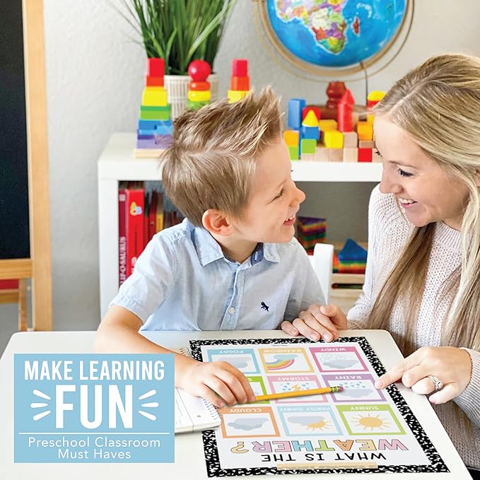 Hadley Designs 16 Educational Posters for Toddlers 1-3 - Learning Poster for Kids Ages 3-5, Alphabet Chart Playroom Homeschool Daycare & Classroom Decor, Kindergarten & Preschool Classroom Must Haves