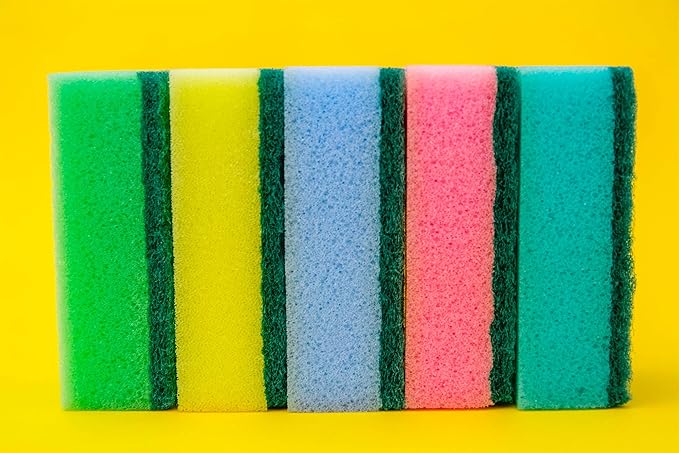 DecorRack 80 Kitchen Sponges, Heavy Duty Dish Sponges, Household Cleaning, Bathroom, Car Wash - Bulk Pack, Multicolor (Pack of 80)