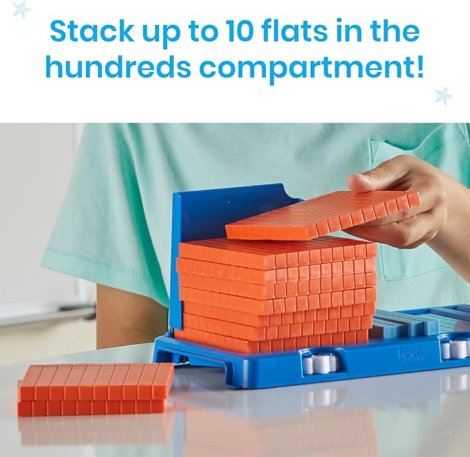hand2mind Place Value Frame with Base Ten Blocks, Math Manipulatives Kindergarten, Montessori Math Materials, Counting Cubes, Classroom Supplies for Teacher Elementary