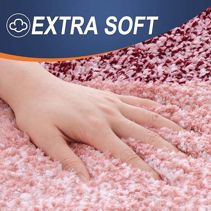 OLANLY Bathroom Runner Rugs 59x24, Extra Soft Absorbent Microfiber Bath Rugs, Rubber Backing, Quick Dry, Machine Washable Bath Mats for Bathroom Floor, Tub and Shower, Home Decor Accessories, Red