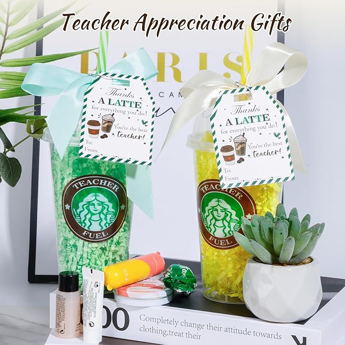 dZbGift Teacher gifts-teacher appreciation gifts in bulk,6packs teacher coffee gift card holder with cards for women man,Back to School,teacher birthday gifts,first day of school,Graduation