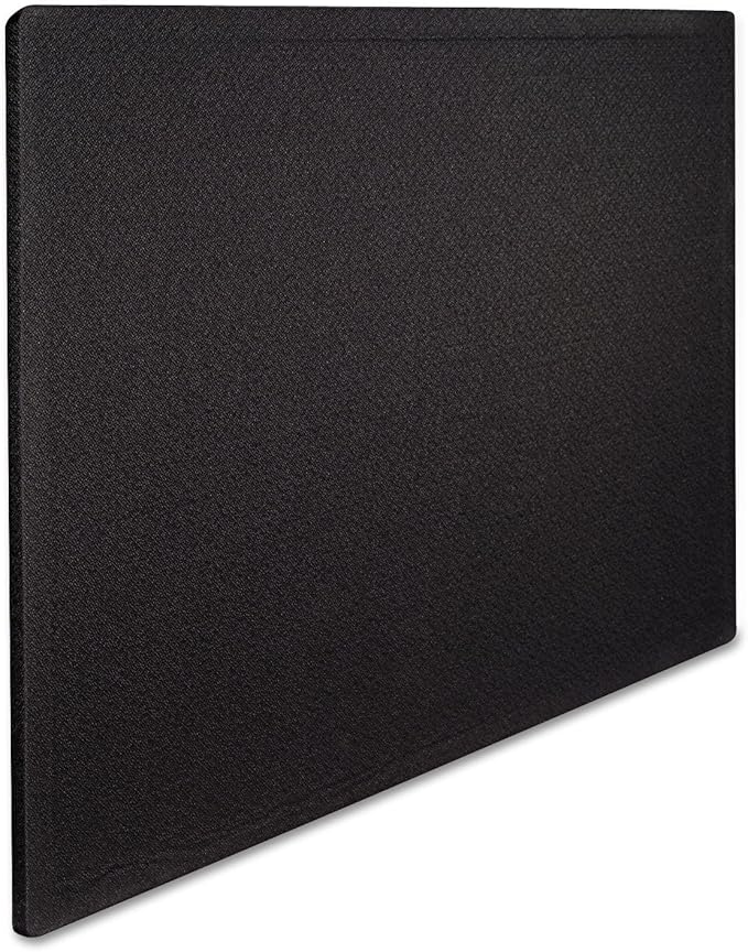 Quartet Bulletin Board, Fabric, 4' x 3', Frameless, High-Density Fiberboard, Oval Office, Black (7684BK)