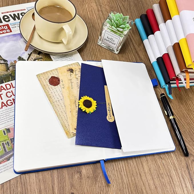 Notebook Journal, College Ruled Notebook Lined A5 160 Pages,Hard Cover Journals for Writing, Notebooks for Work Office School Women Men,5.7 inches x 8.4 inches(Dark Blue)